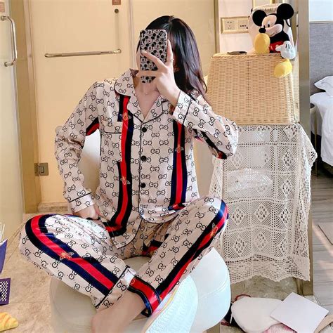 gucci tiger pajamas|luxury silk pajama set.